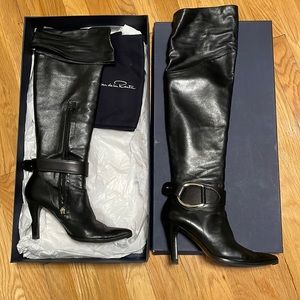 Oscar de la Renta over the knee leather boots,size 37,5.